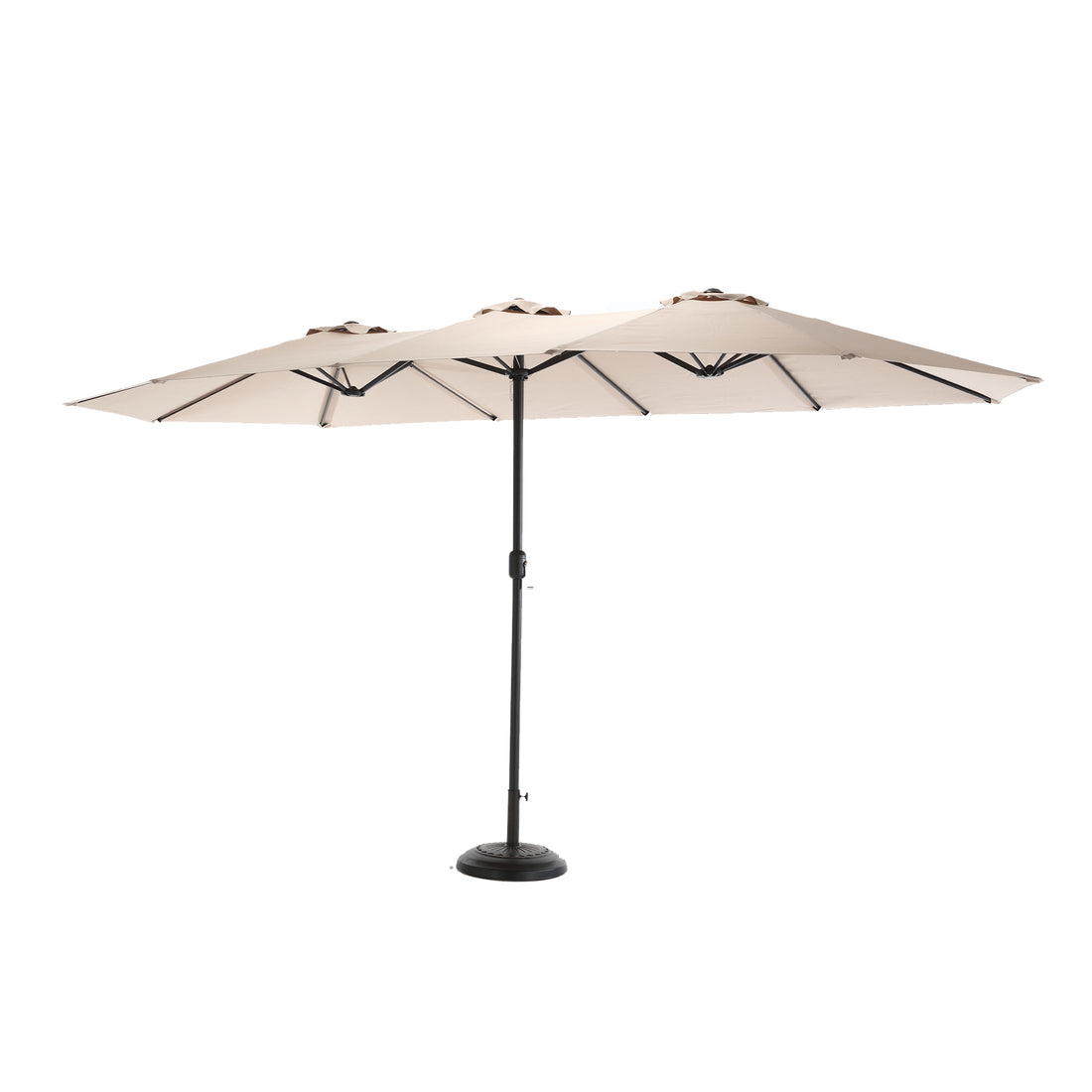14.8 Ft Double Sided Outdoor Umbrella Rectangular Large With Crank Khaki No Khaki Garden & Outdoor Steel