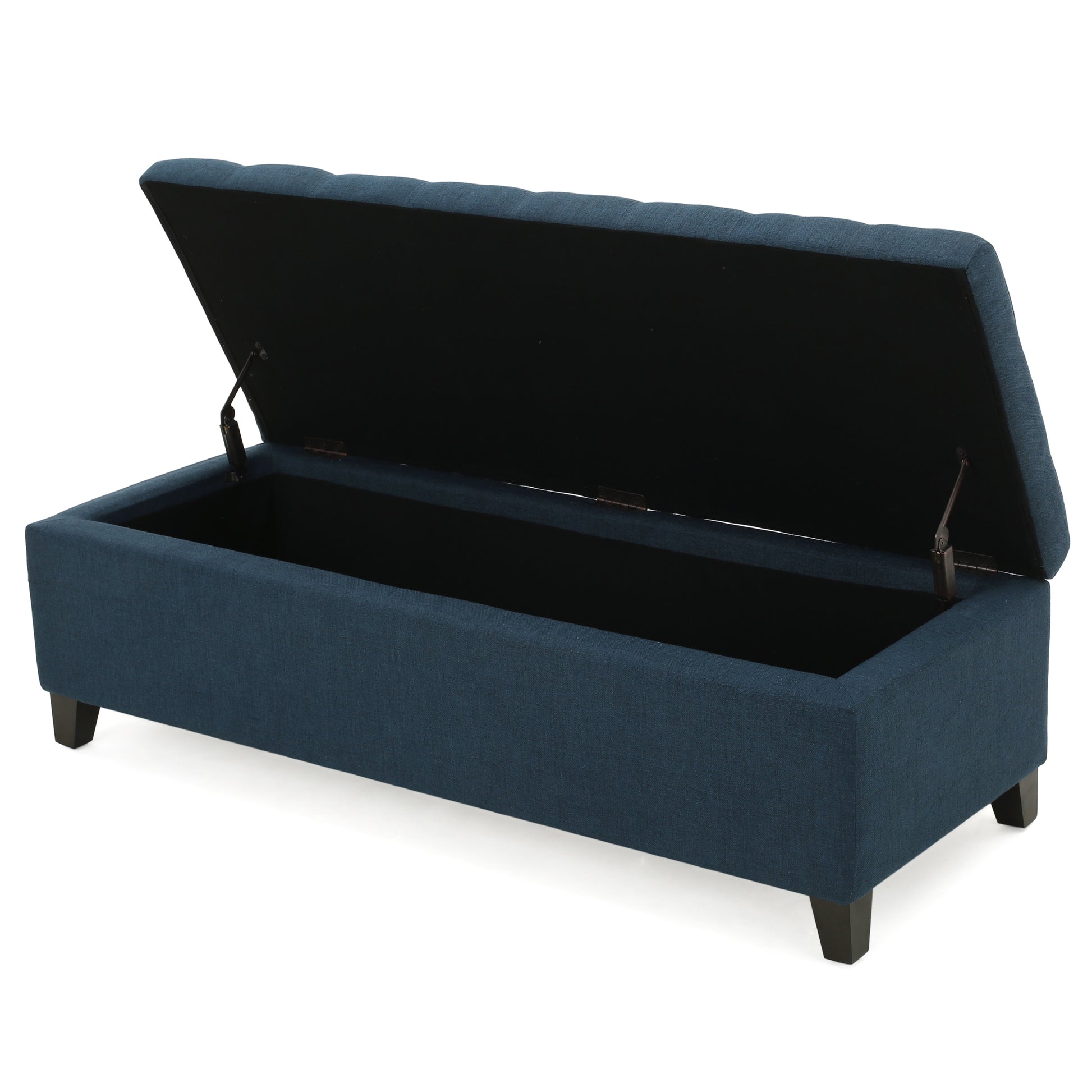 Storage Ottoman Navy Blue Fabric