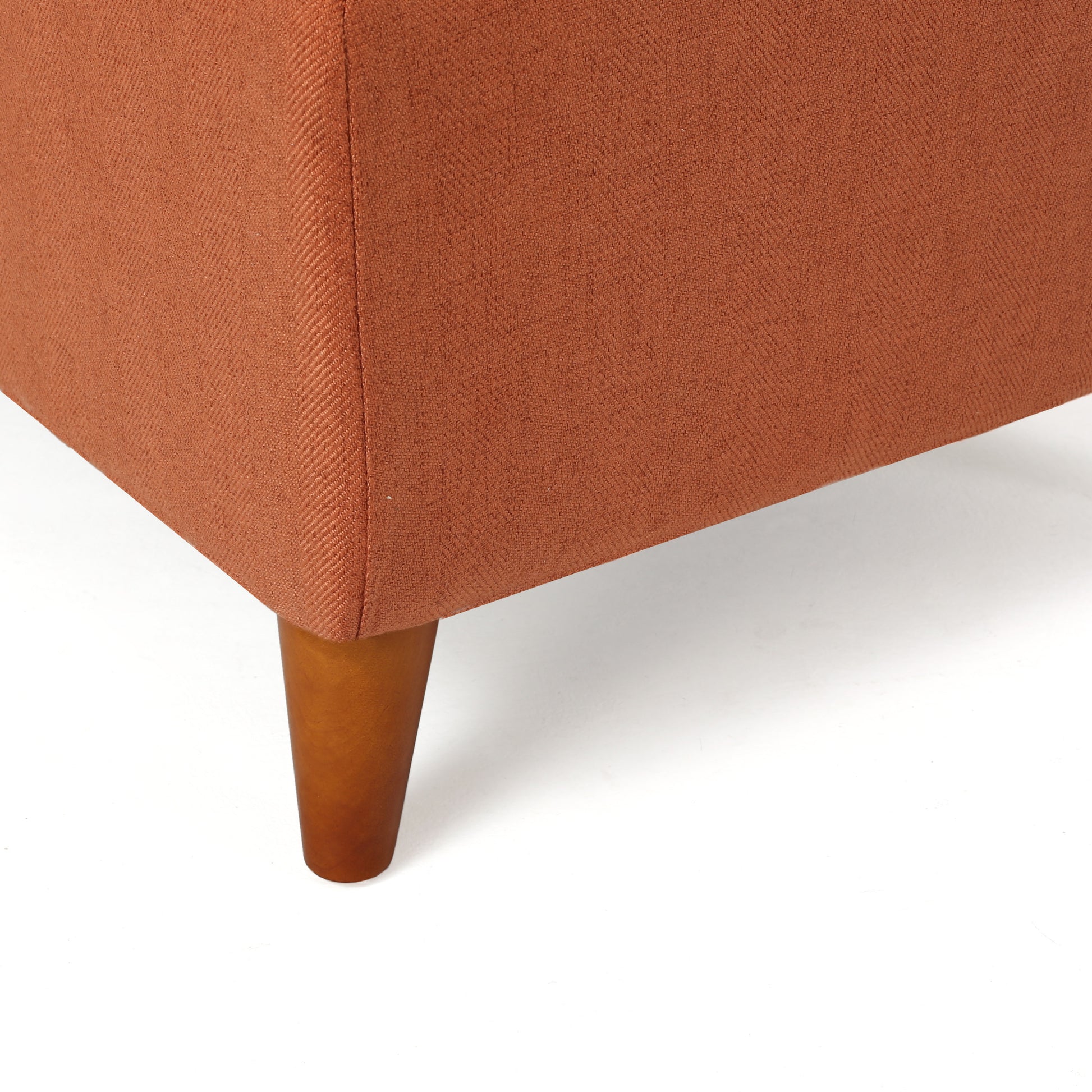 Storage Ottoman Orange Fabric