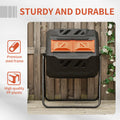 Tumbling Compost Bin Outdoor 360 Dual Rotating Composter 43 Gallon, Orange Orange Steel
