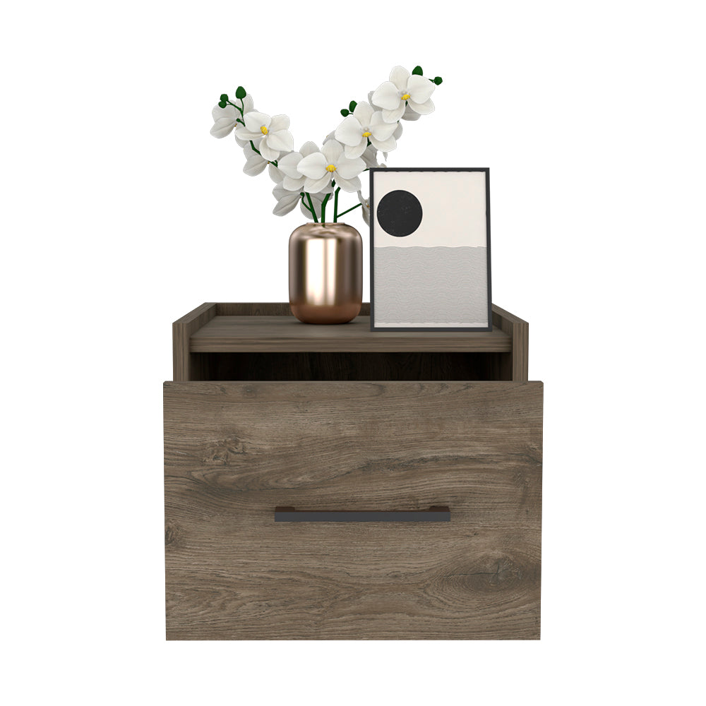 Floating Nightstand Calion, Bedroom, Dark Brown Dark Brown Particle Board Engineered Wood