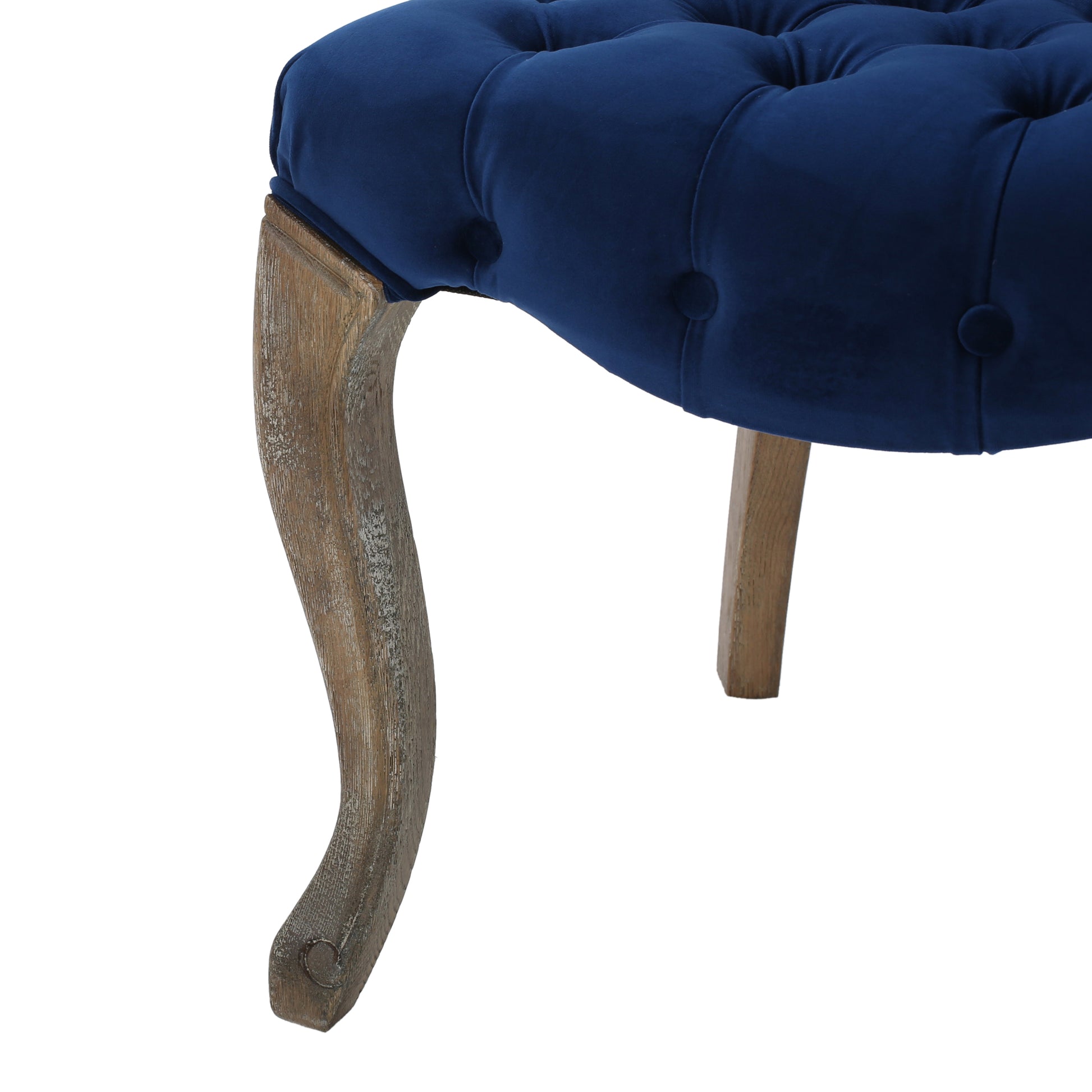 Kd Tufted Chair Wthr Navy Blue Velvet