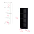 Bookcase Benzoni, Office, Black Black Particle Board Engineered Wood