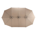 14.8 Ft Double Sided Outdoor Umbrella Rectangular Large With Crank Khaki No Khaki Garden & Outdoor Steel
