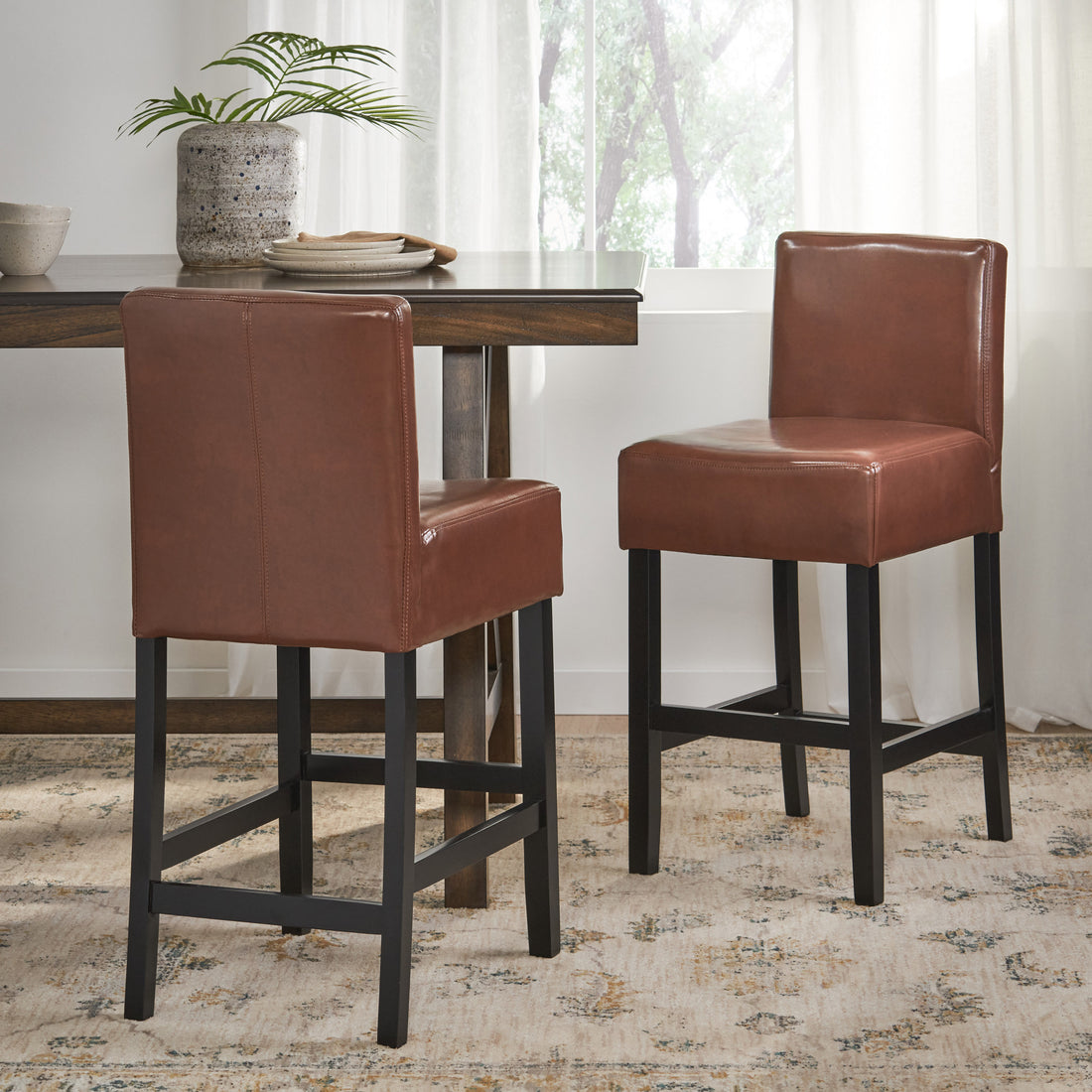 Zuma Kd Counter Stool Brown Leather