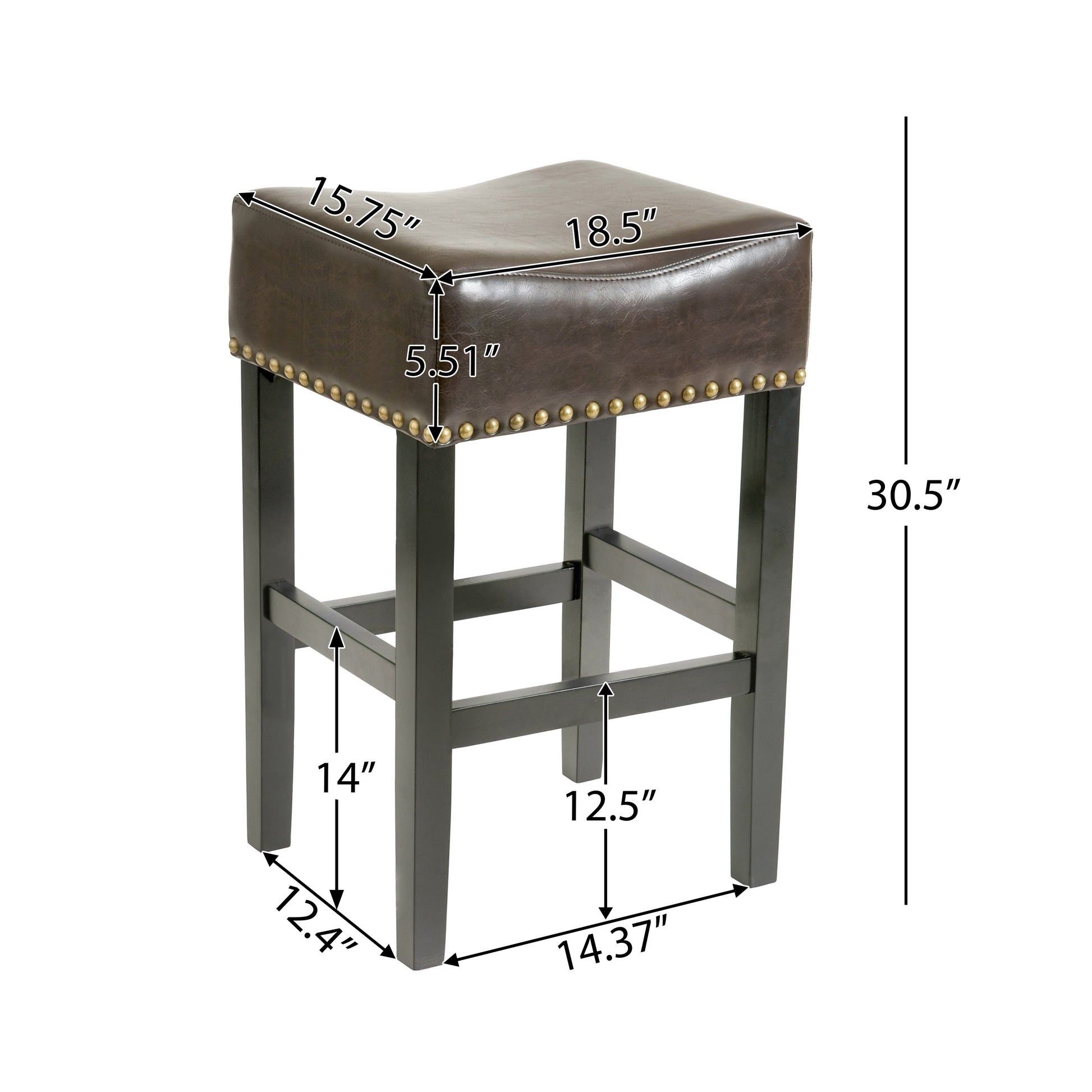 Old Sku: 74515.00 30 Inch Backless Brown Leather Counter Stool Set Of 2 Brown Set Of 2 Leather