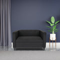 Bennet Black Loveseat Sofa For Living Room, Modern D Cor Beautiful Seat Mini Small Couches For Small Spaces And Bedroom With Solid Wood Frame Polyester Nylon Black Wood Foam Polyester