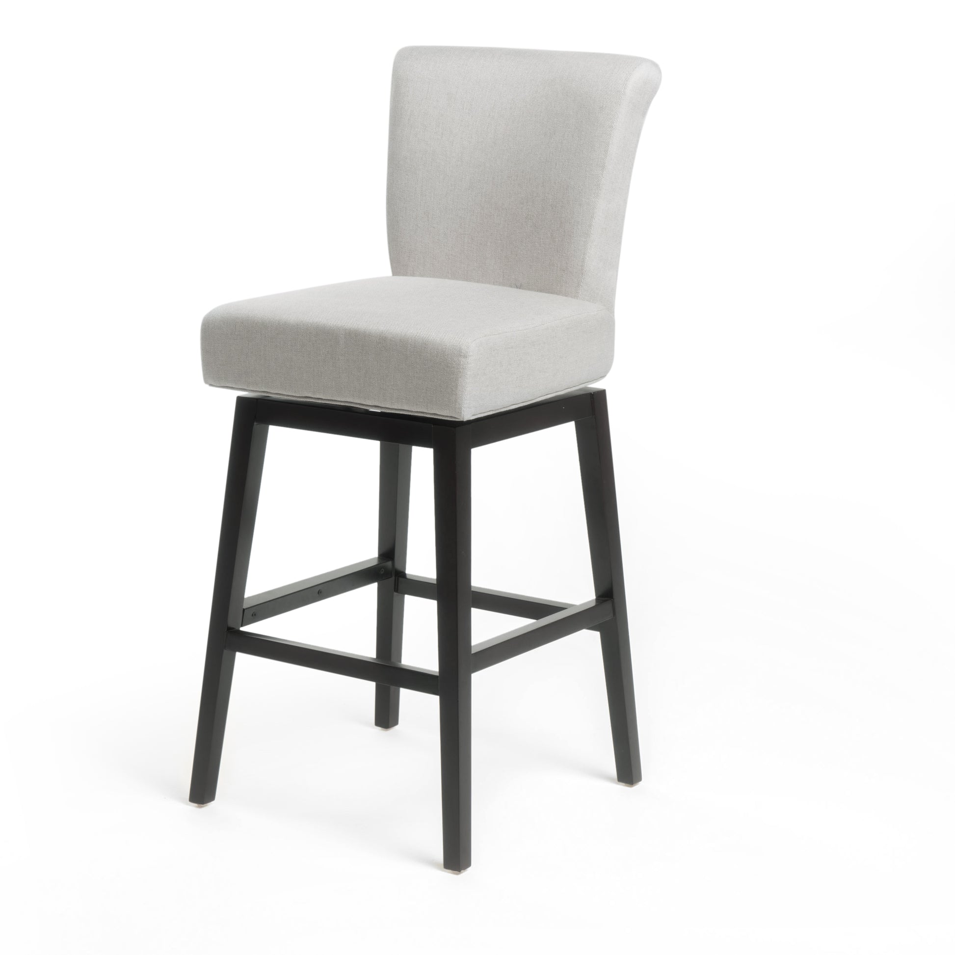 Swivel Counter Stool Beige Black Fabric