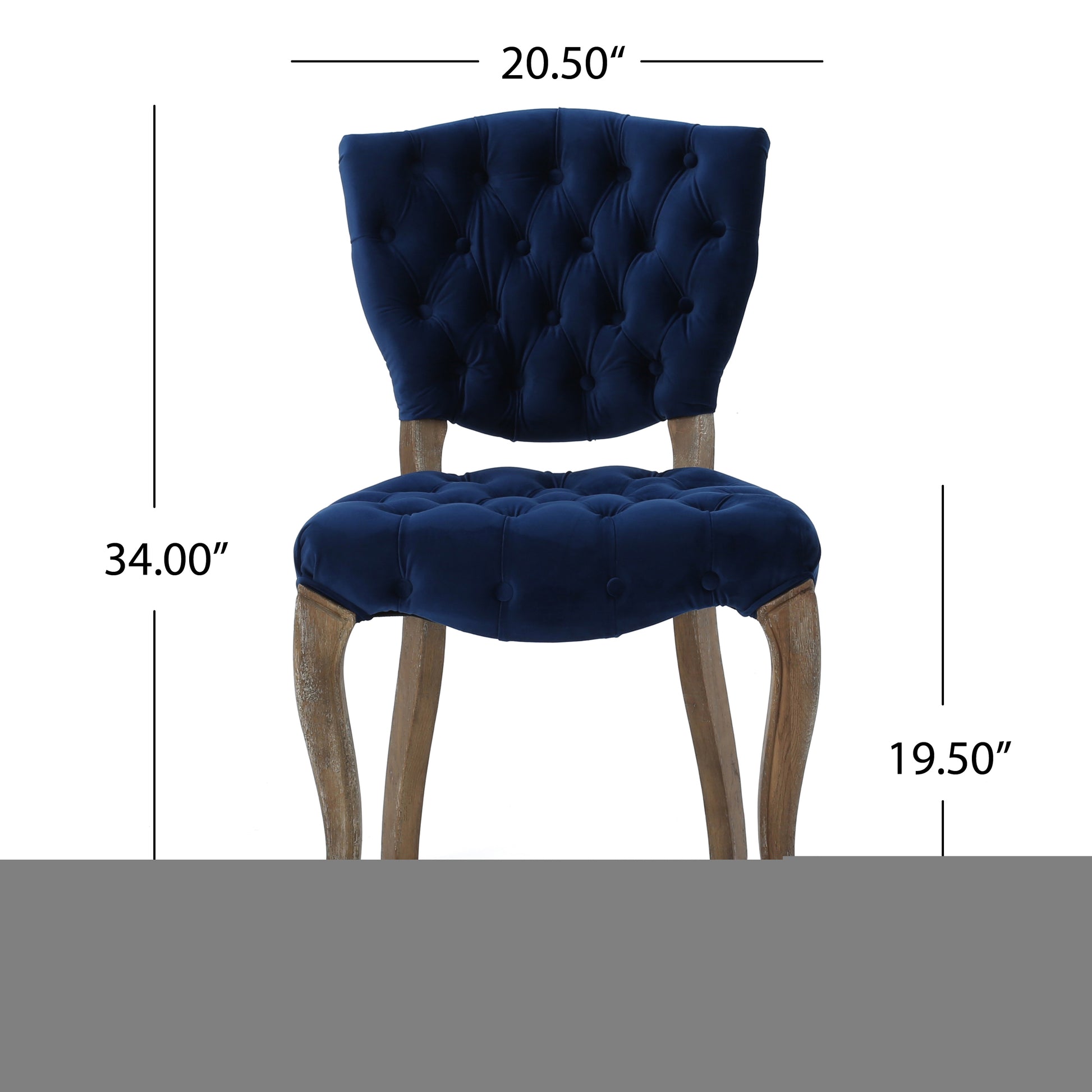 Kd Tufted Chair Wthr Navy Blue Velvet