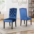 Harriet Kd Tufted Dining Navy Blue Velvet