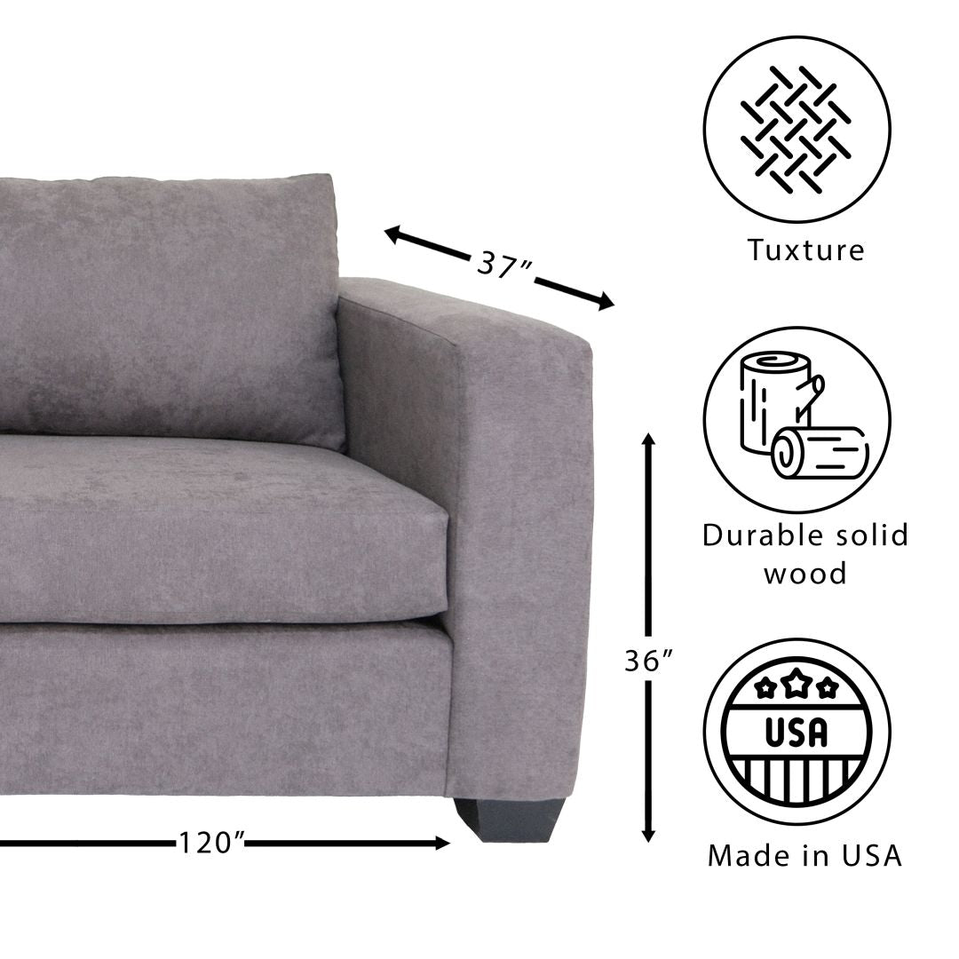 Grey L Shaped Sectional Sofas For Living Room, Modern Sectional Couches For Bedrooms, Apartment With Solid Wood Frame Polyester Fabric Grey Wood Foam Polyester