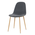 Light Grey Modern Fabric Chairs With Wood Transfer Metal Leg Set Of 4 Light Gray Metal