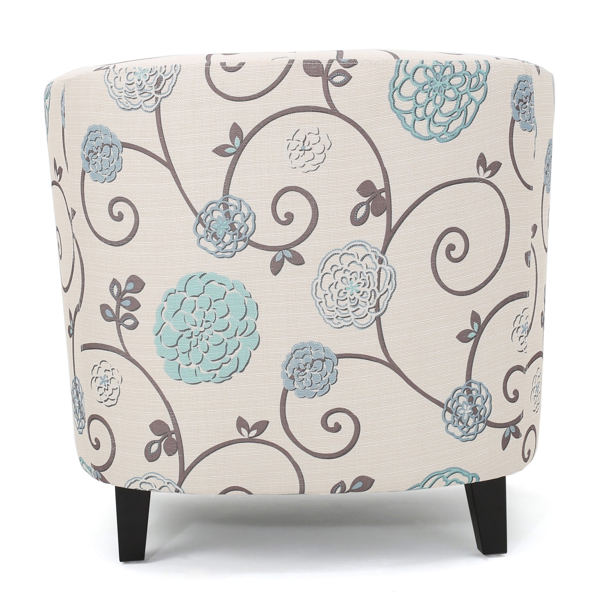 Plaza Club Chair White Blue Fabric