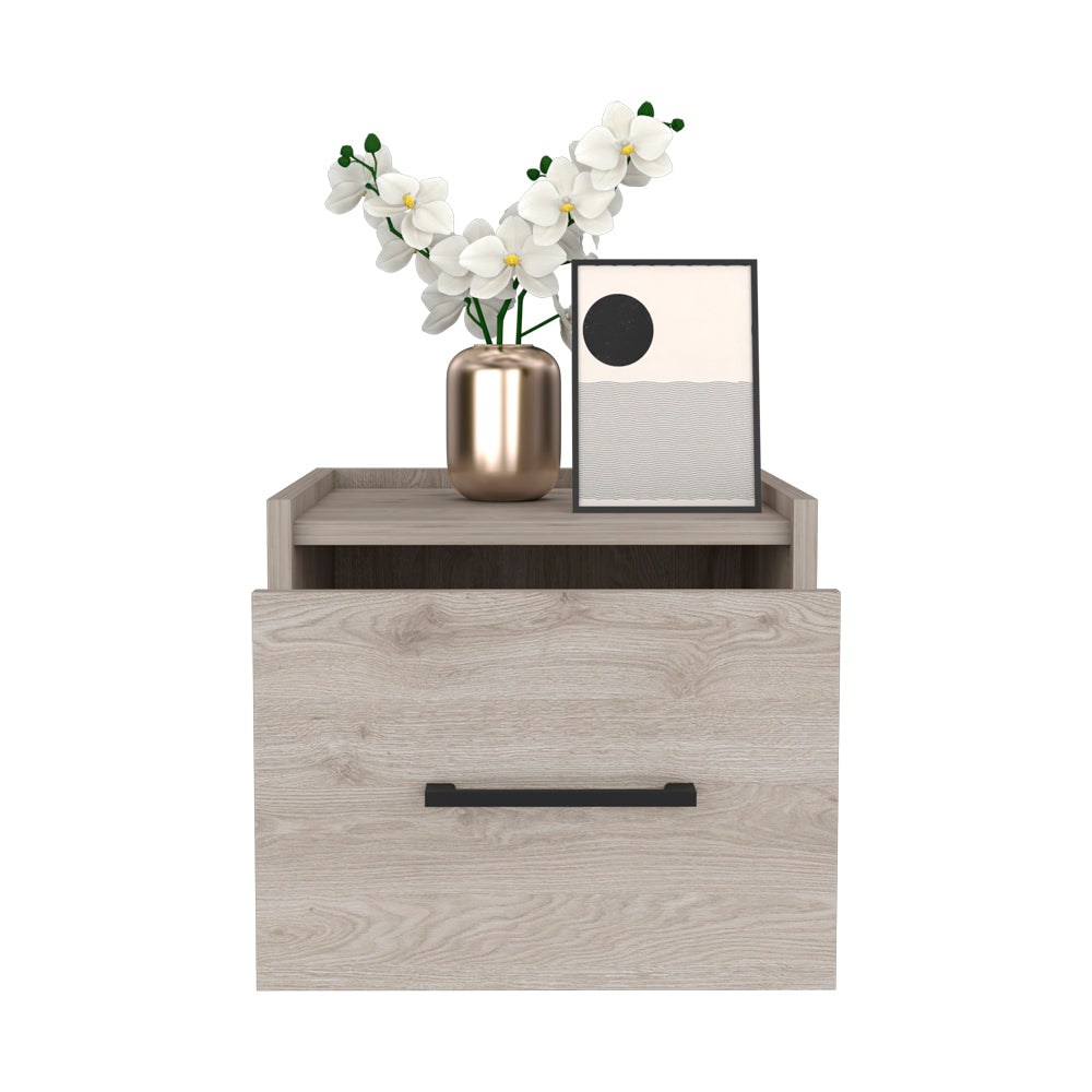 Floating Nightstand Calion, Bedroom, Light Gray Light Gray Particle Board Engineered Wood