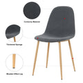 Light Grey Modern Fabric Chairs With Wood Transfer Metal Leg Set Of 4 Light Gray Metal