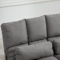 Convertible Floor Sofa Chair, Folding Couch Bed, Guest Chaise Lounge With 2 Pillows, Adjustable Backrest And Headrest, Dark Gray Dark Gray Polyester