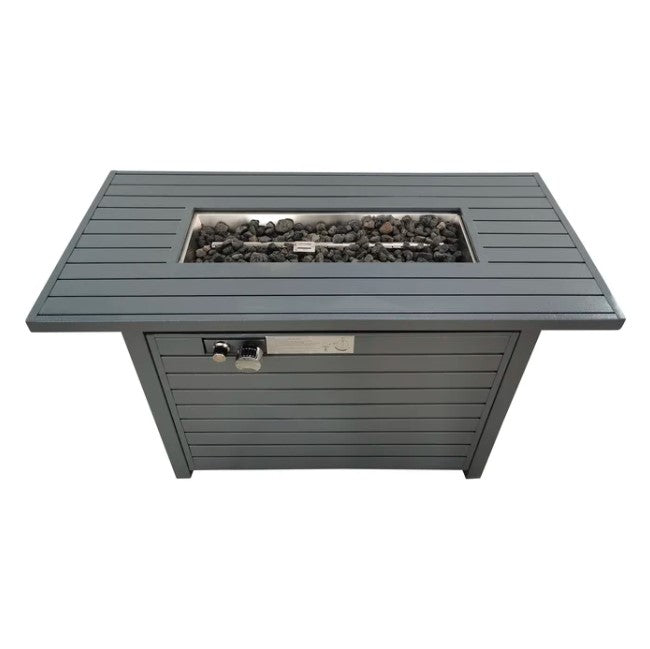 25 H X 42 W Outdoor Fire Pit Table With Lid Gray Gray Garden & Outdoor Modern Stone Steel