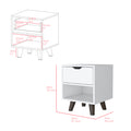 Nightstand Carleen, Bedroom, White White Particle Board Engineered Wood