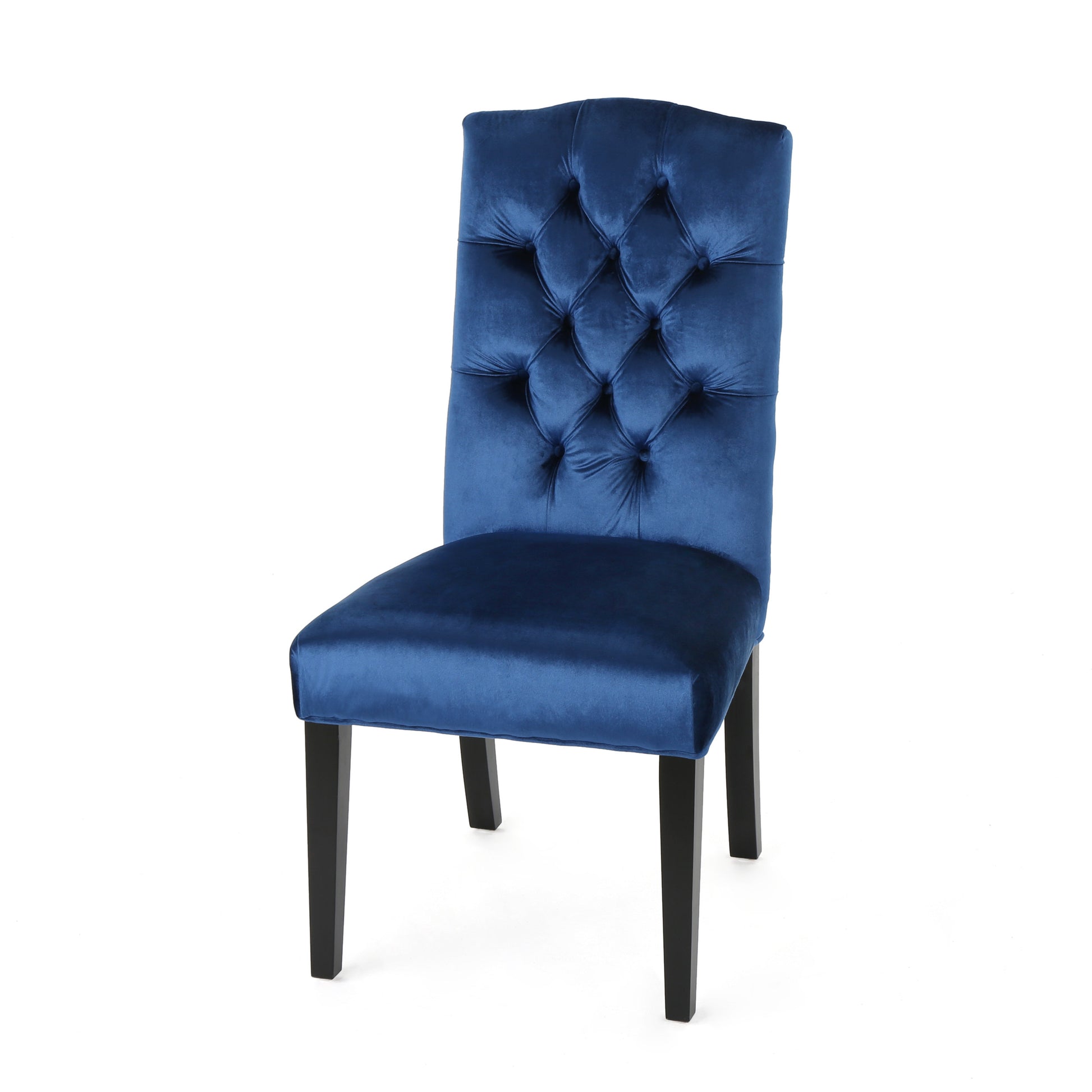 Harriet Kd Tufted Dining Navy Blue Velvet