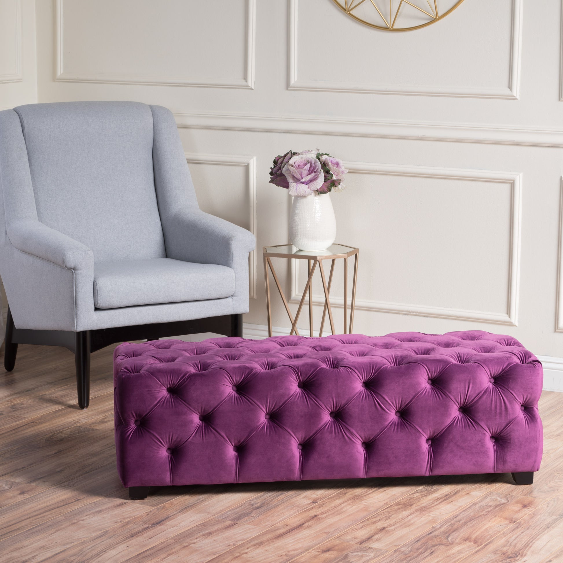 Ottoman Fuchsia Velvet