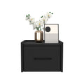 Floating Nightstand Calion, Bedroom, Black Black Particle Board Engineered Wood