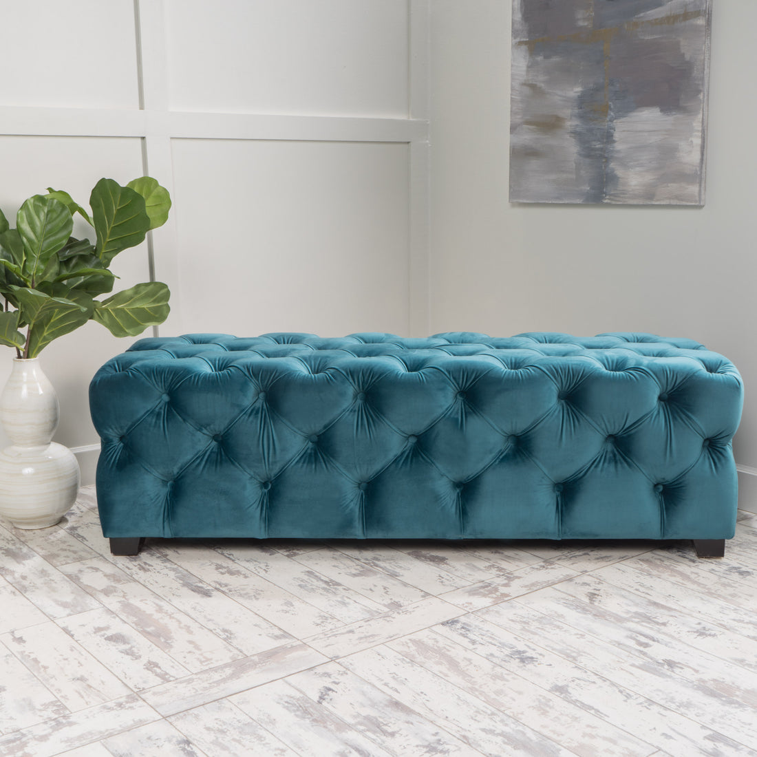 Ottoman Teal Velvet
