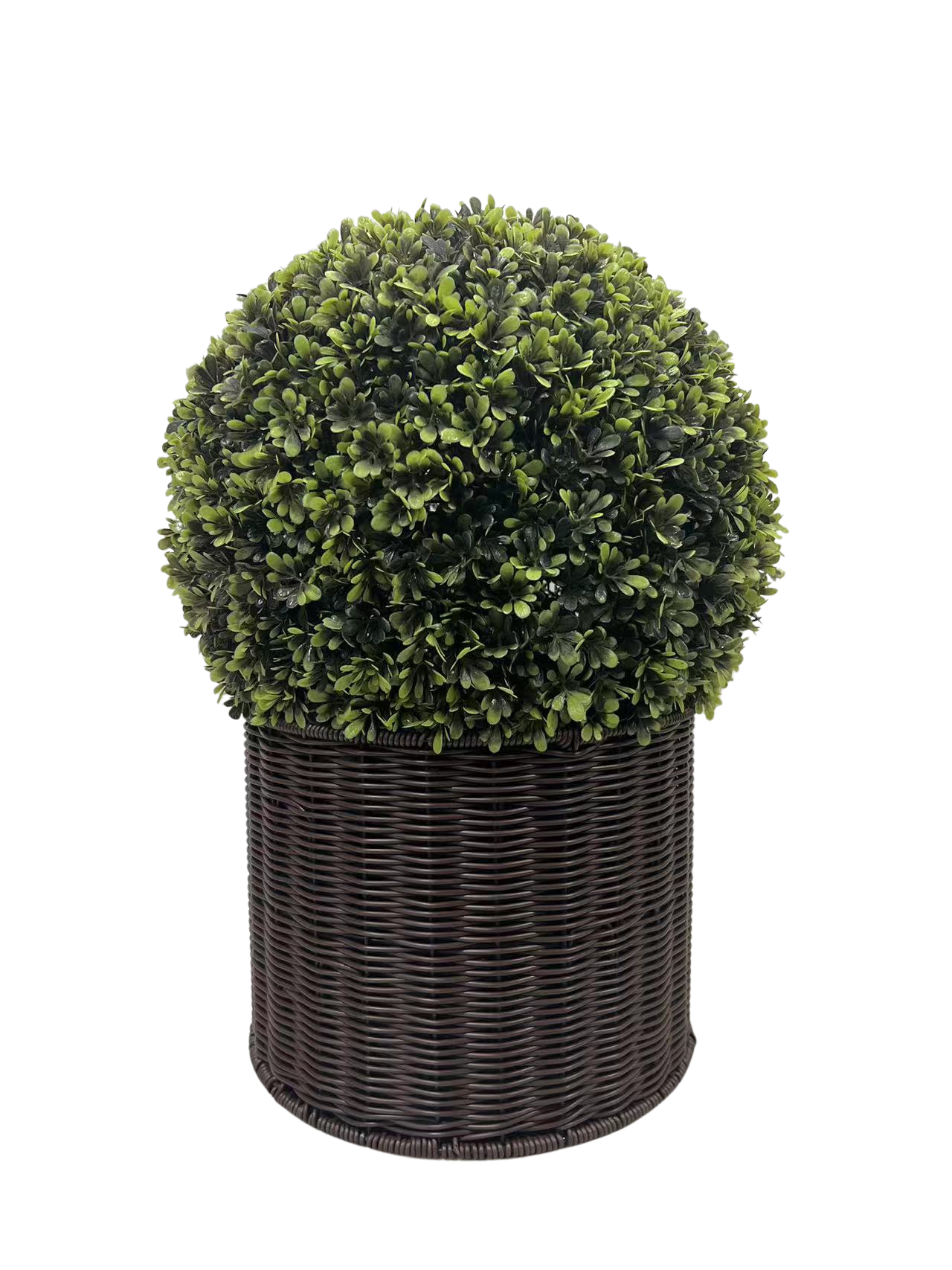 20" Ball Topiary in Woven Pot, Artificial Faux