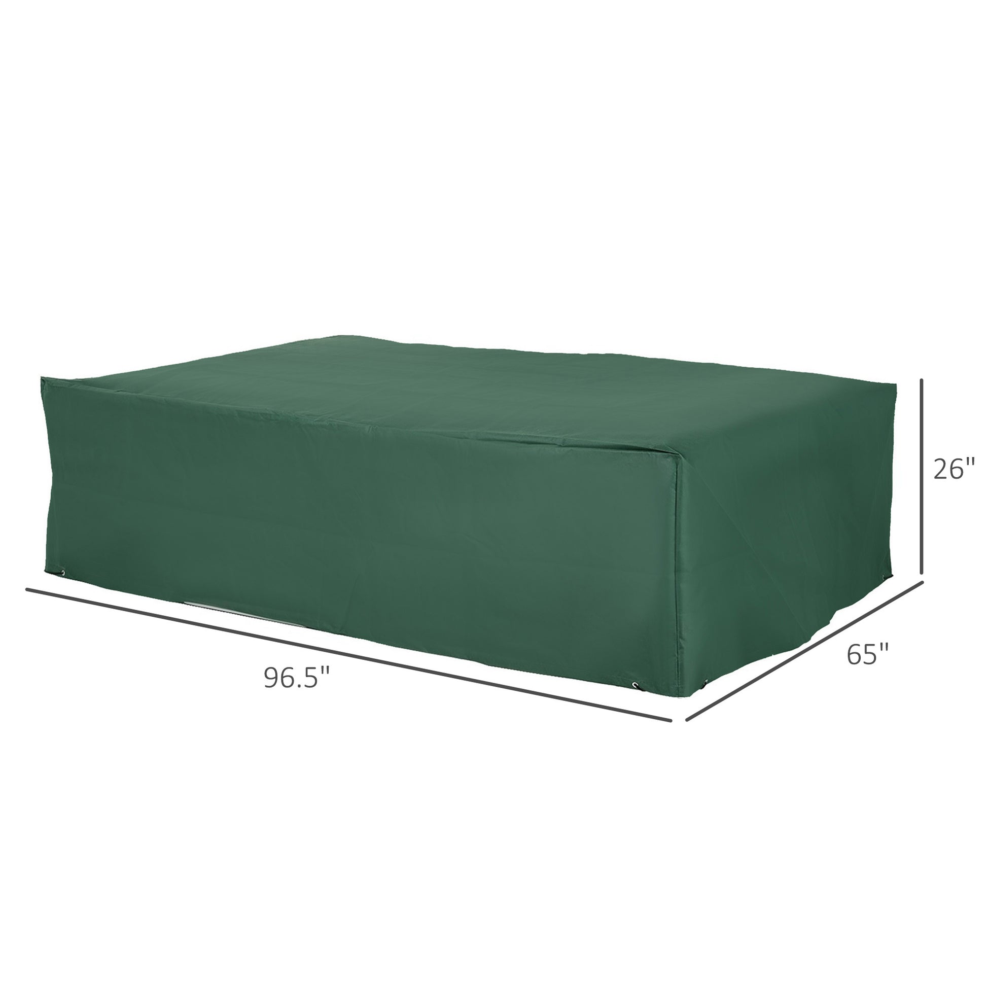 97" X 65" X 26" Heavy Duty Outdoor Sectional Sofa Cover, Waterproof Patio Furniture Cover For Weather Protection, Dark Green Green Fabric