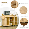 Kitchen Island on Wheels, Natural Hardwood