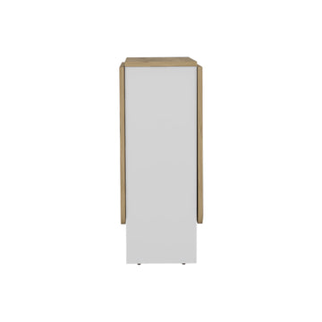 Folding Dining Table Evart, Living Room, White Macadamia Multicolor Particle Board Engineered Wood