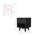 Nightstand Carleen, Bedroom, Black Black Particle Board Engineered Wood