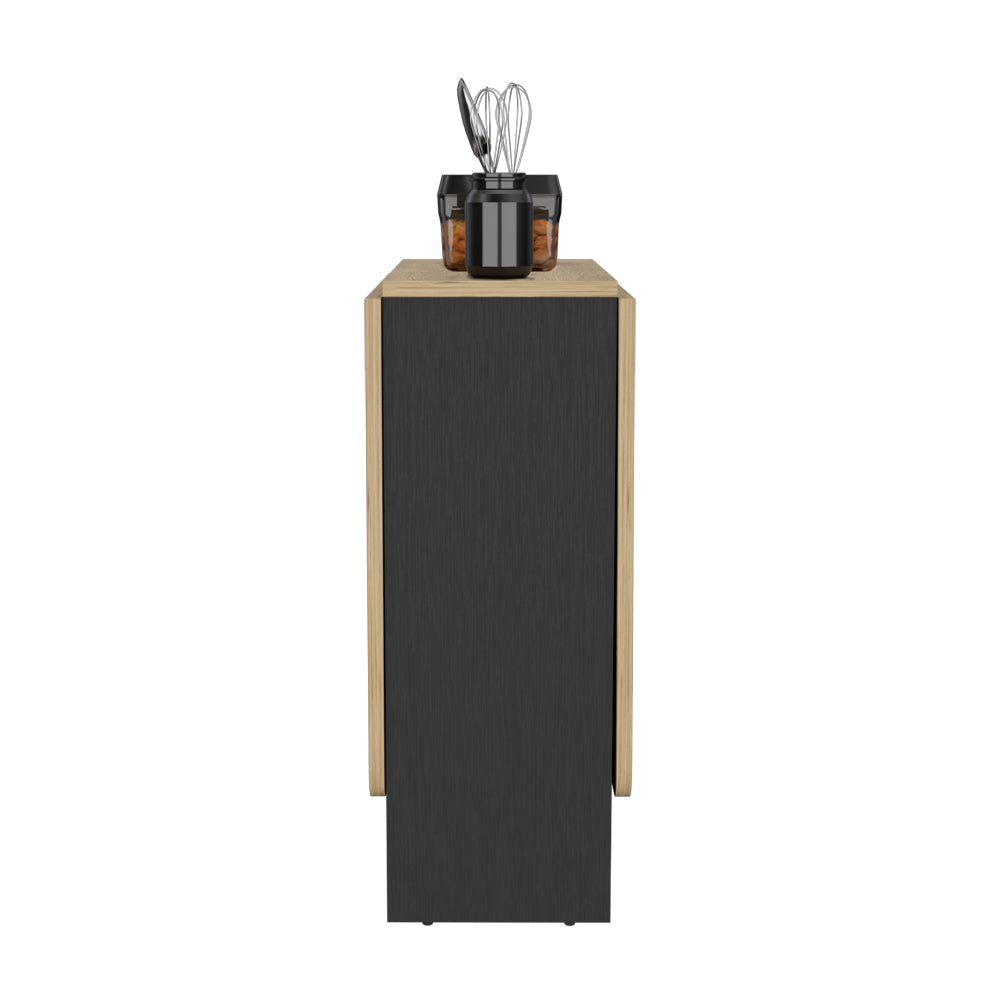 Folding Dining Table Evart, Living Room, Black Macadamia Multicolor Particle Board Engineered Wood