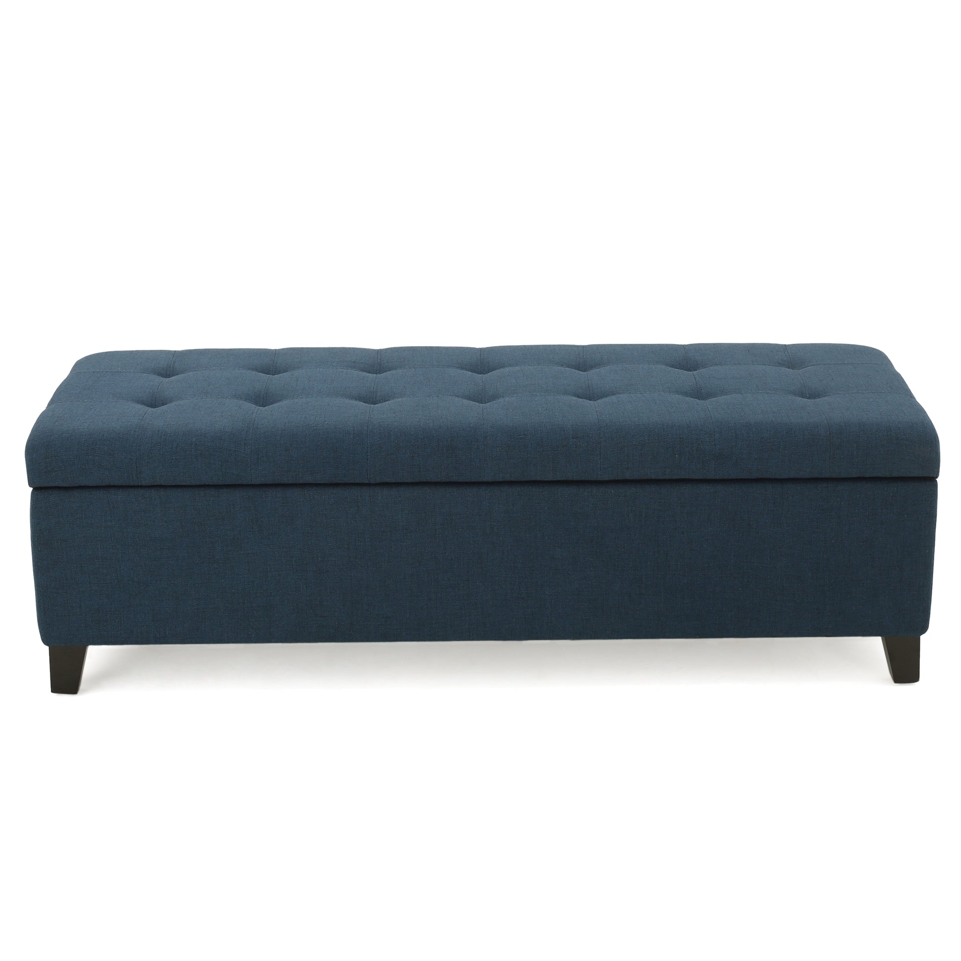 Storage Ottoman Navy Blue Fabric