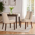 Dining Chair Beige Fabric