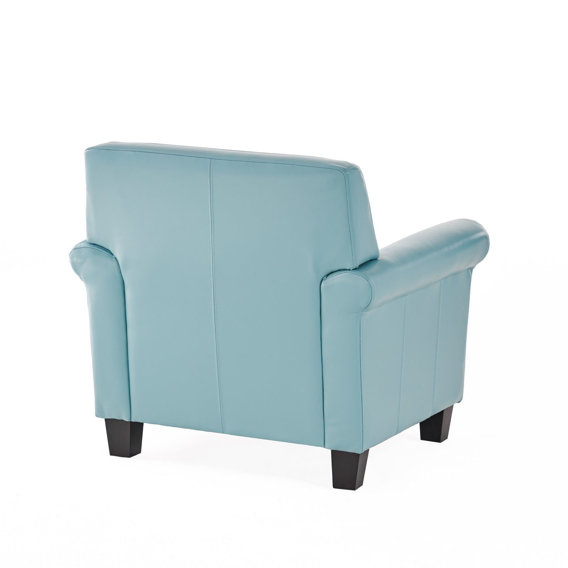 Yonkers Club Chair Teal Blue Leather