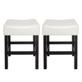 Zuma Kd Backless Counter Stool Ivory Leather