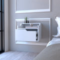 Floating Nightstand Chester, Bedroom, White White Particle Board Engineered Wood