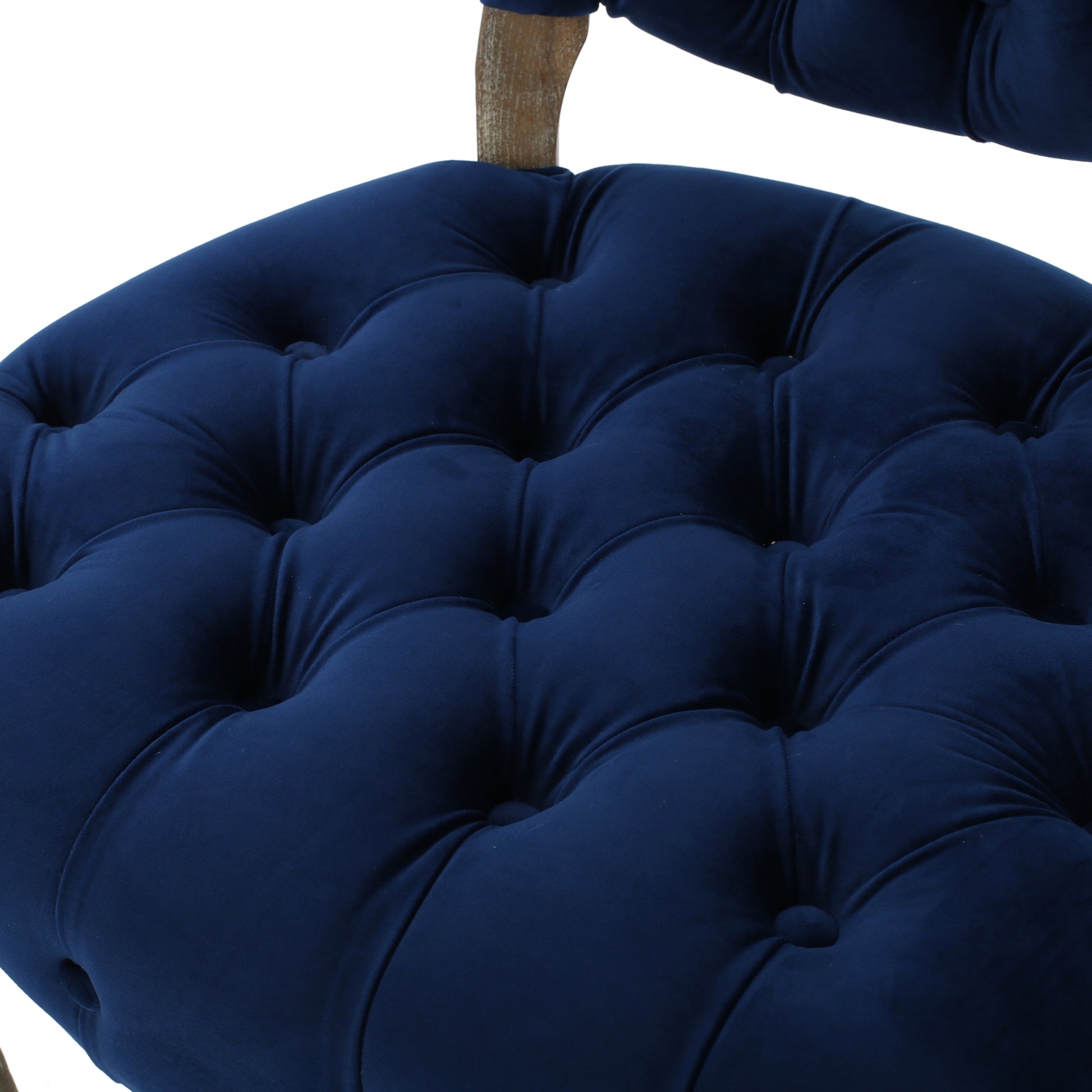 Kd Tufted Chair Wthr Navy Blue Velvet