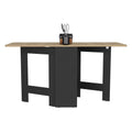 Folding Dining Table Evart, Living Room, Black Macadamia Multicolor Particle Board Engineered Wood