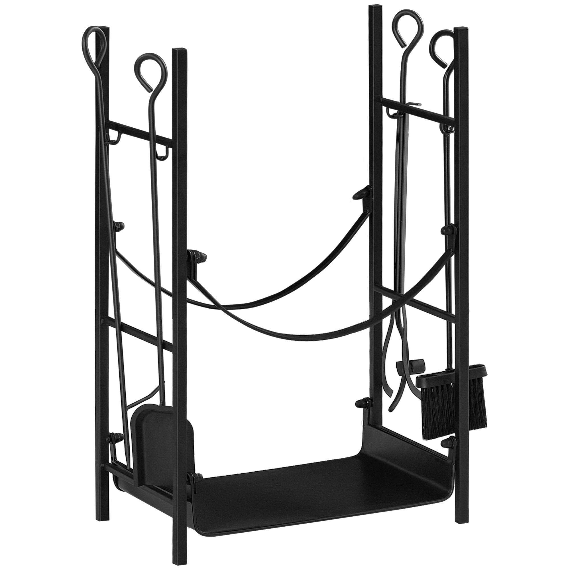Firewood Rack With Fireplace Tools, Indoor Outdoor Firewood Holder, Fl
