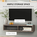 Wall Mounted Tv Stand, Media Console Floating Storage Shelf For Living Room Or Home Office, Dark Grey Dark Gray Particle Board