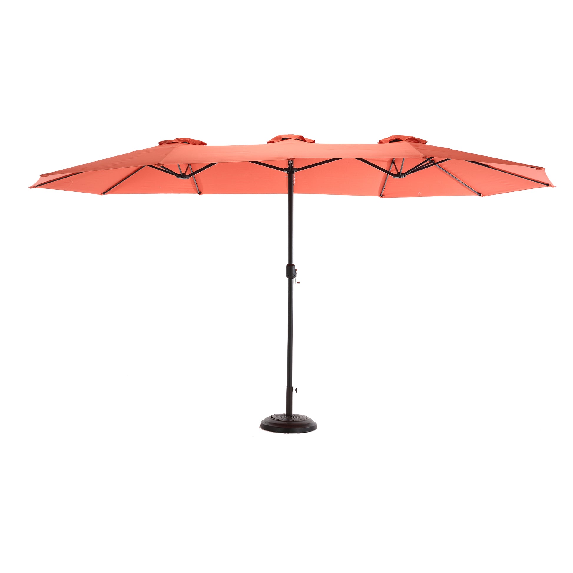 14.8 Ft Double Sided Outdoor Umbrella Rectangular Large With Crank Orange No Orange Garden & Outdoor Steel