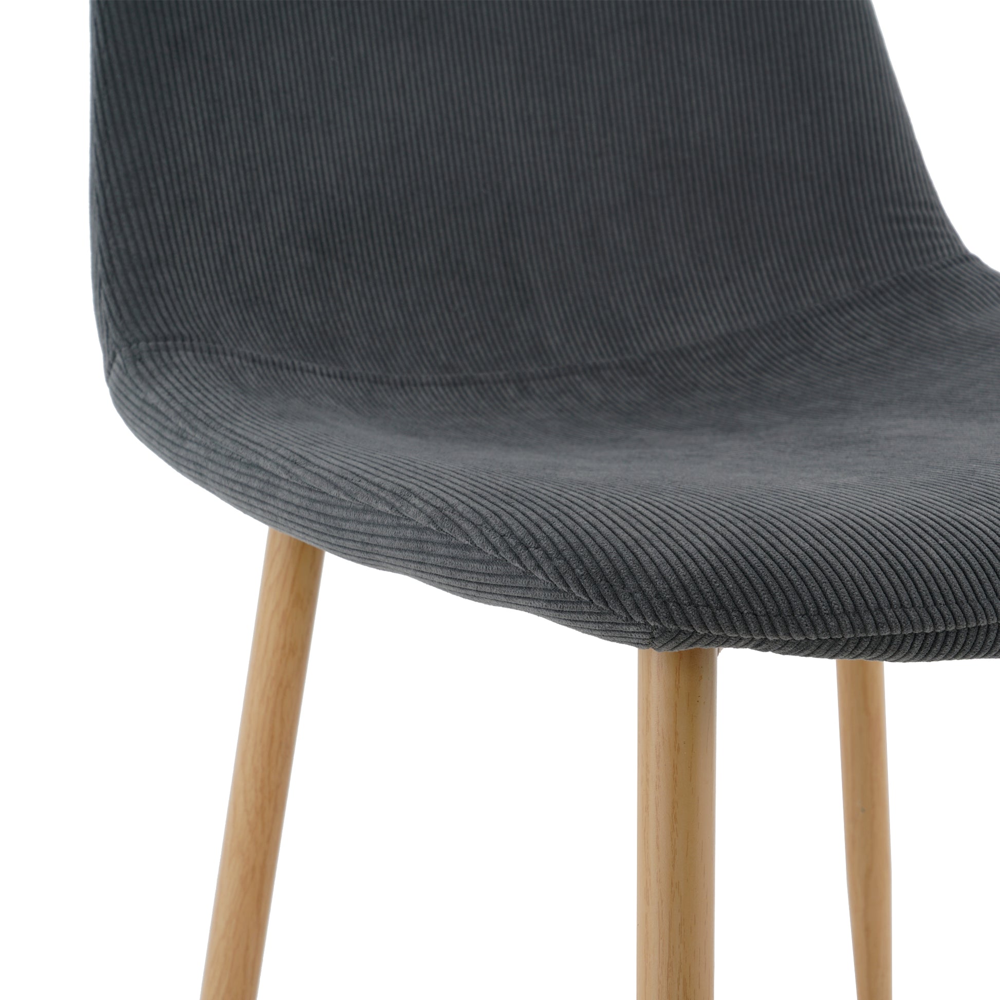 Light Grey Modern Fabric Chairs With Wood Transfer Metal Leg Set Of 4 Light Gray Metal