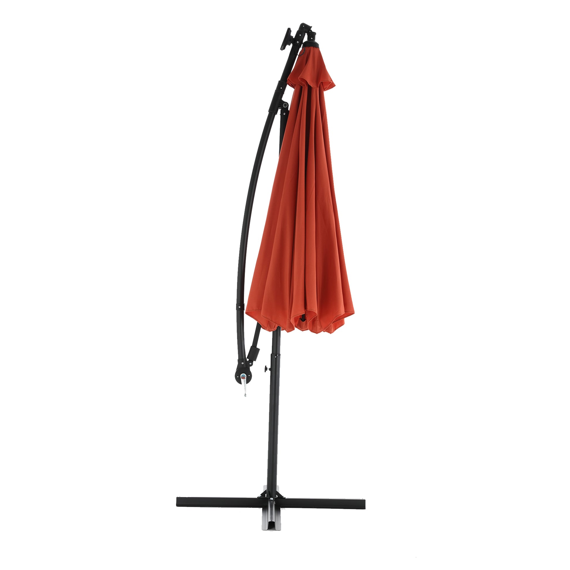 10Ft Solar Led Offset Hanging Market Patio Umbrella Orange No Orange Garden & Outdoor Steel