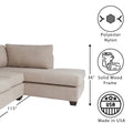 L Shaped Sectional Sofas For Living Room, Modern Sectional Couches For Bedrooms, Apartment With Solid Wood Frame Tan, Polyester Nylon Tan Wood Foam Polyester