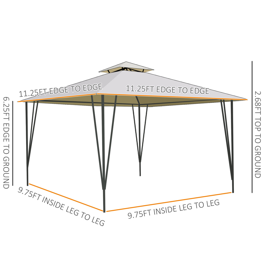 11' x 11' Outdoor Canopy Tent Party Gazebo with