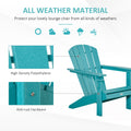 Hdpe All Weather Outdoor Adirondack Chair With Cup Holder, Fire Pit Chair For Backyard, Deck, Lawn, Garden, 330Lbs Capacity, Light Blue Blue Hdpe