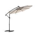 10Ft Solar Led Offset Hanging Market Patio Umbrella Khaki No Khaki Garden & Outdoor Steel
