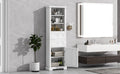 Tall Bathroom Storage Cabinet,Cabinet With One Door And Two Drawers, Freestanding Storage Adjustable Shelf, Mdf Board,White White Mdf