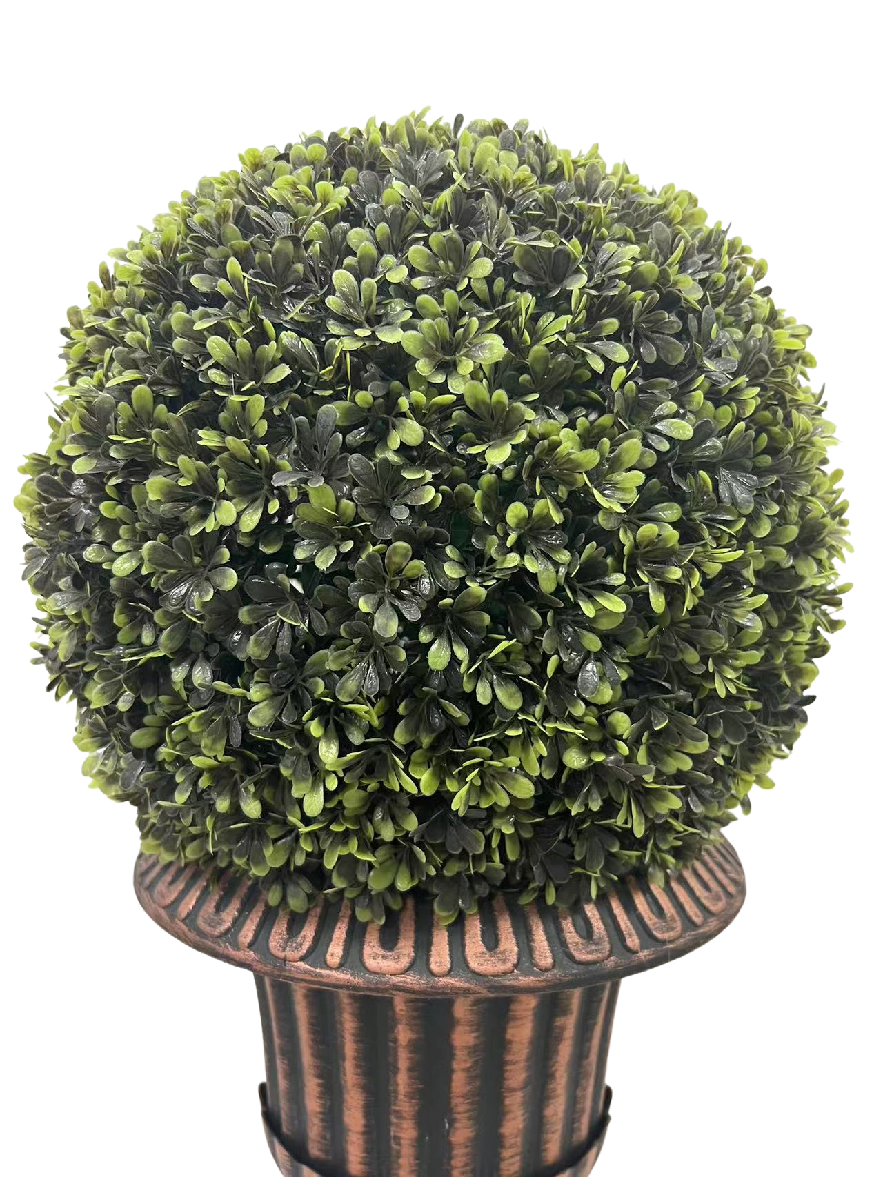 24" Ball Topiary in Bronze Pedestal Pot,